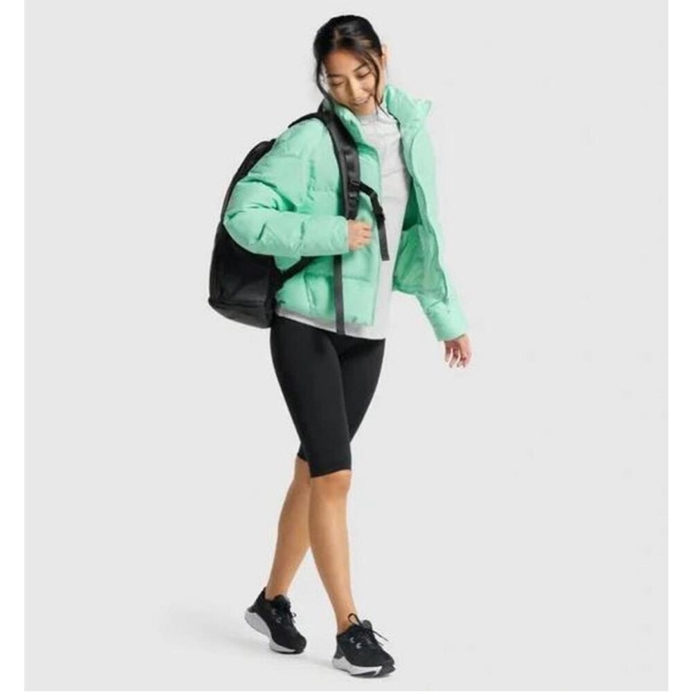 Gymshark Women's Mint Green Puffer Jacket - Picture 3 of 10